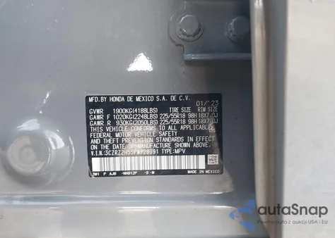 2023 Honda Hr-V Awd Sport z USA, uszkodzony, nr VIN 3CZRZ2H55PM728391